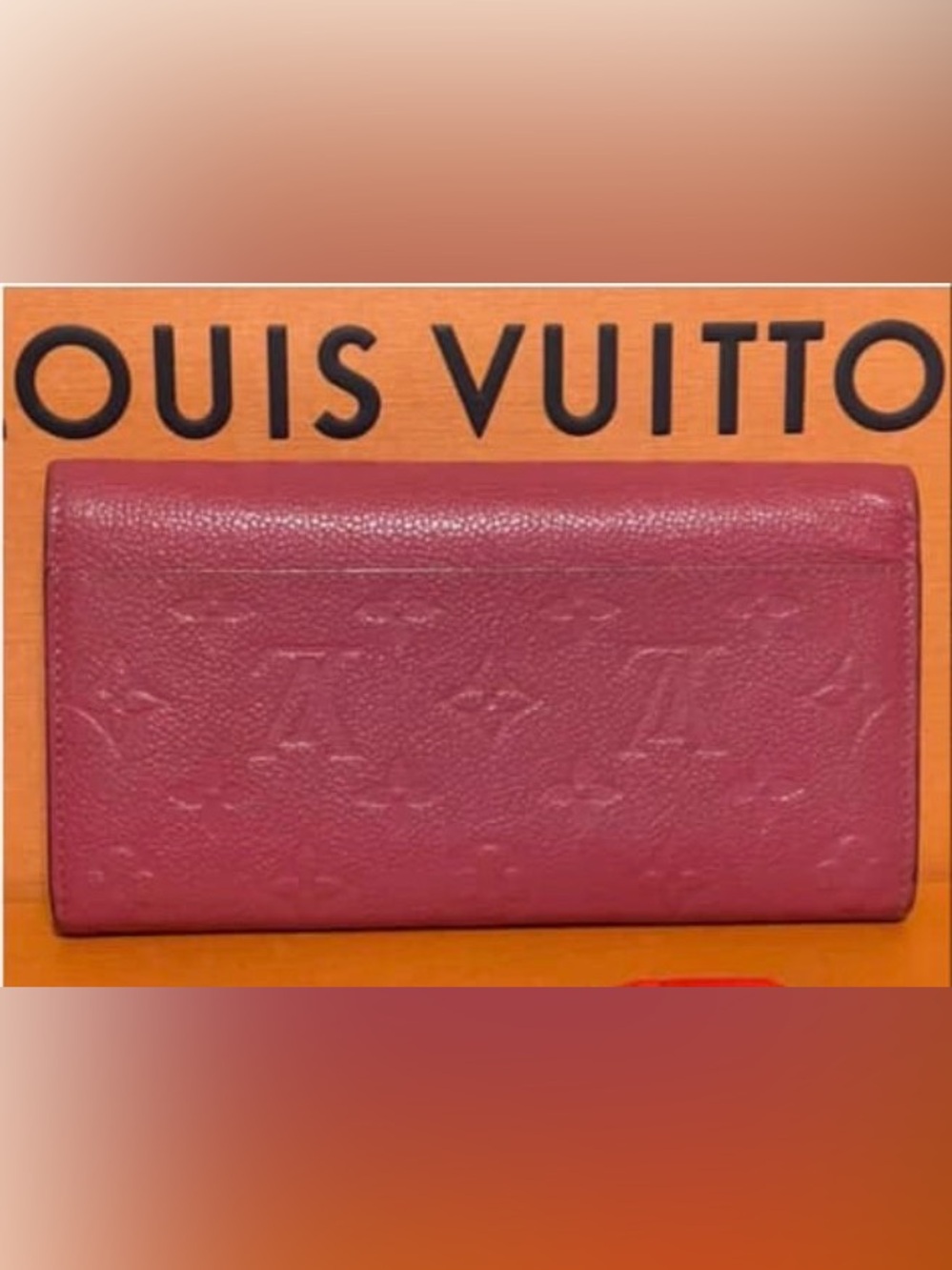 Louis Vuitton Pink Embossed Monogram Long Wallet